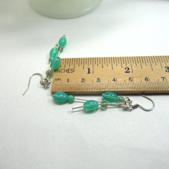 Czech triple fringe UG bead earrings - Picture 7 of 9